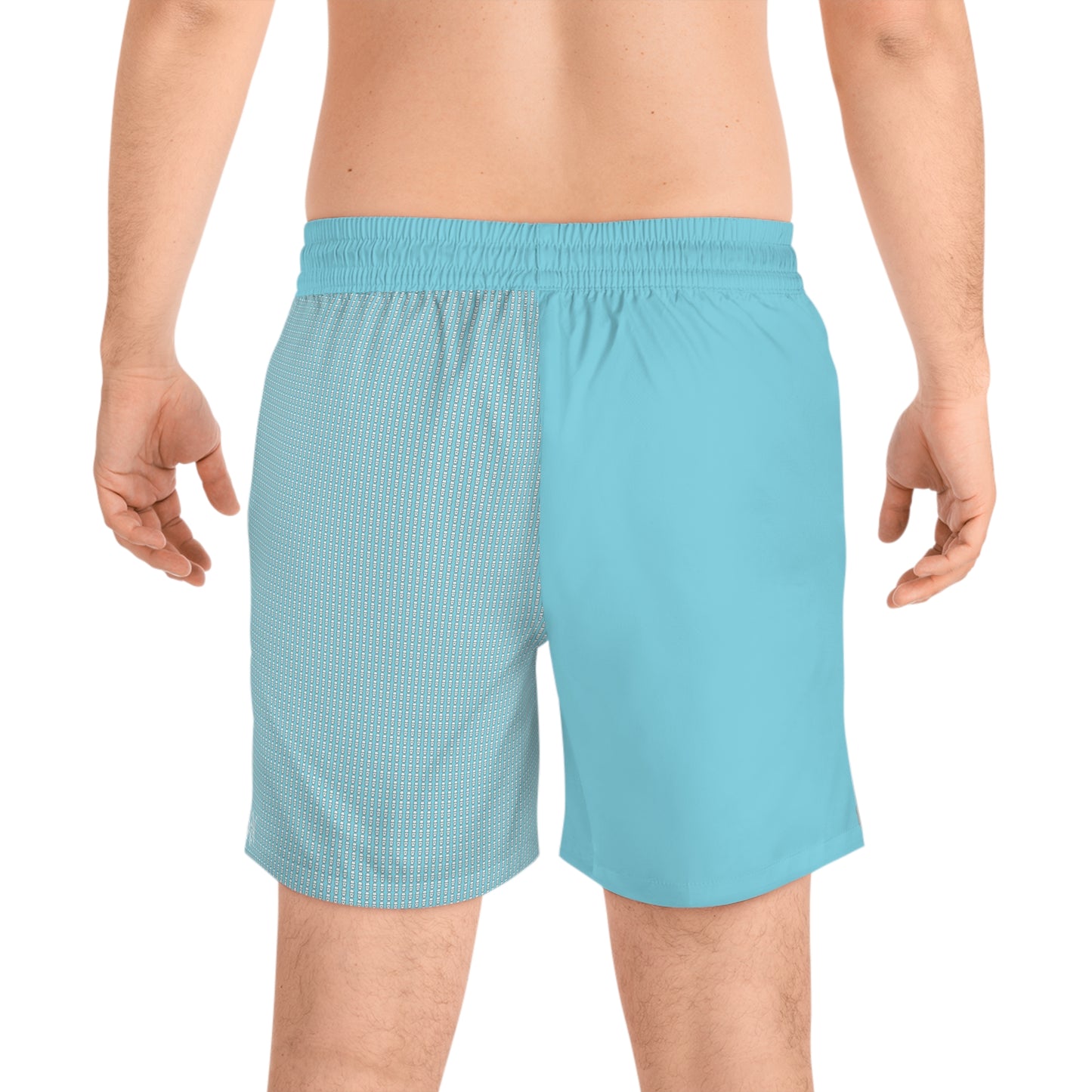 "Dip It" Split-Tone Swim Shorts — Baby Blue Edition