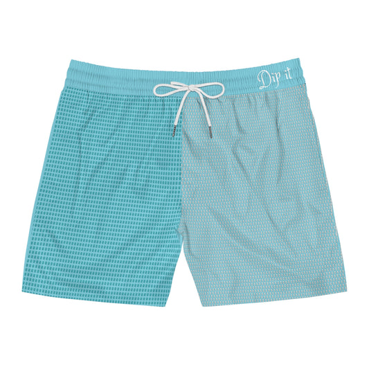 "Dip It" Split-Tone Swim Shorts — Baby Blue Edition