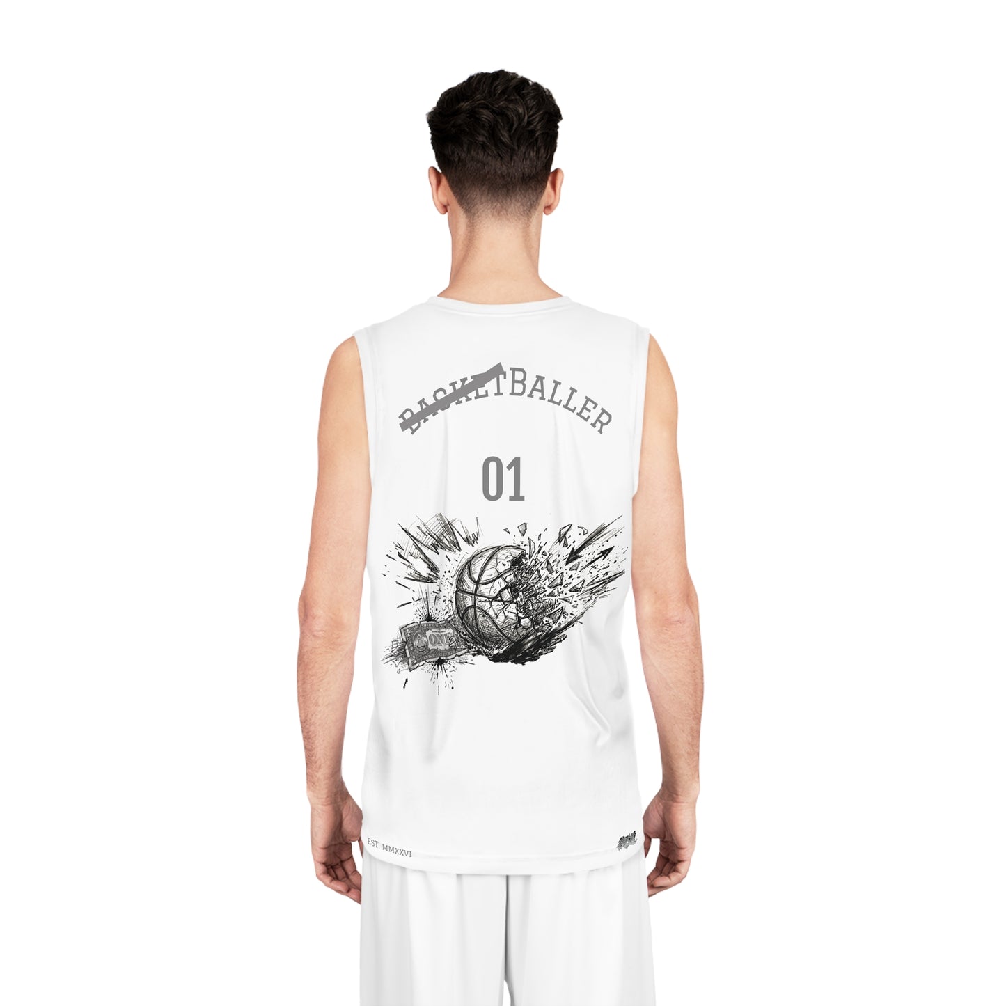 bBaller  | BasketBall Jersey White Edition