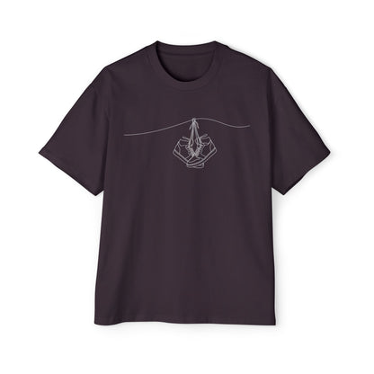 Hanging Around Line Art Oversized Tee