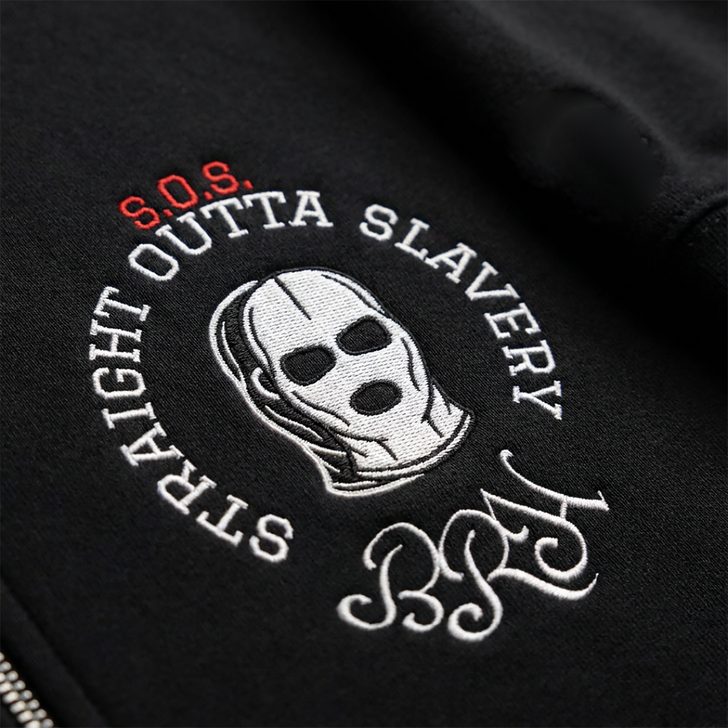 Selective Embroidered Zip Hoodie