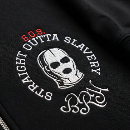 Selective Embroidered Zip Hoodie