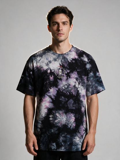 SOS Tie-Dye  | Oversized Embroidered Tee