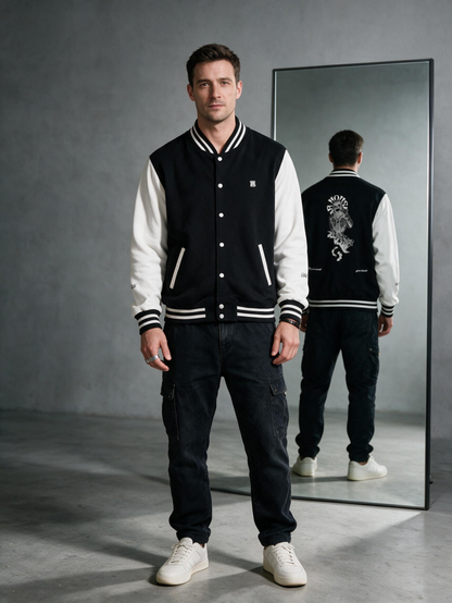 "Level Up" Varsity Bomber Jacket — Trinity Edition
