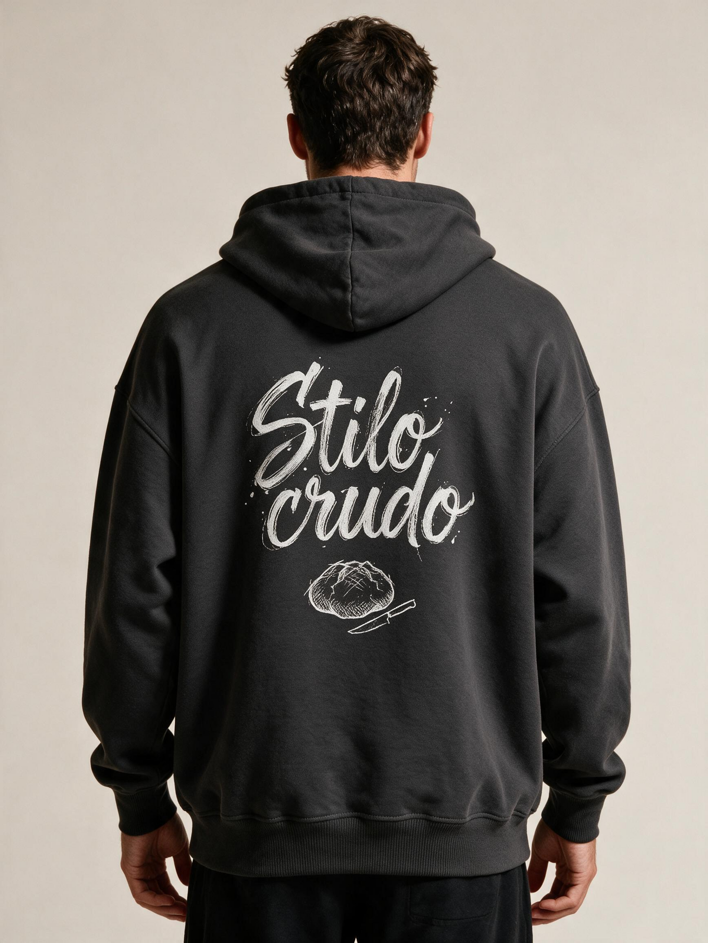 "Stilo Crudo" Oversized Hoodie — Raw Script Edition