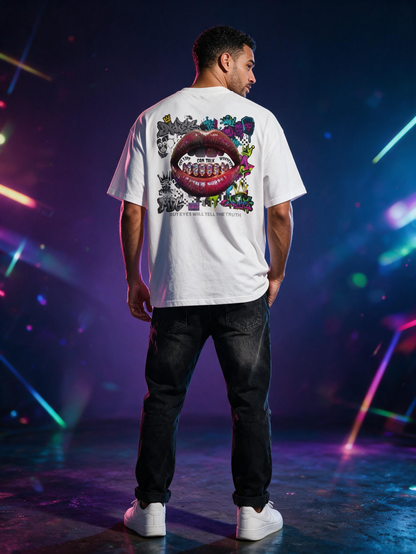 "Lips Can Talk" Oversized Tee — Graffiti Grillz Edition