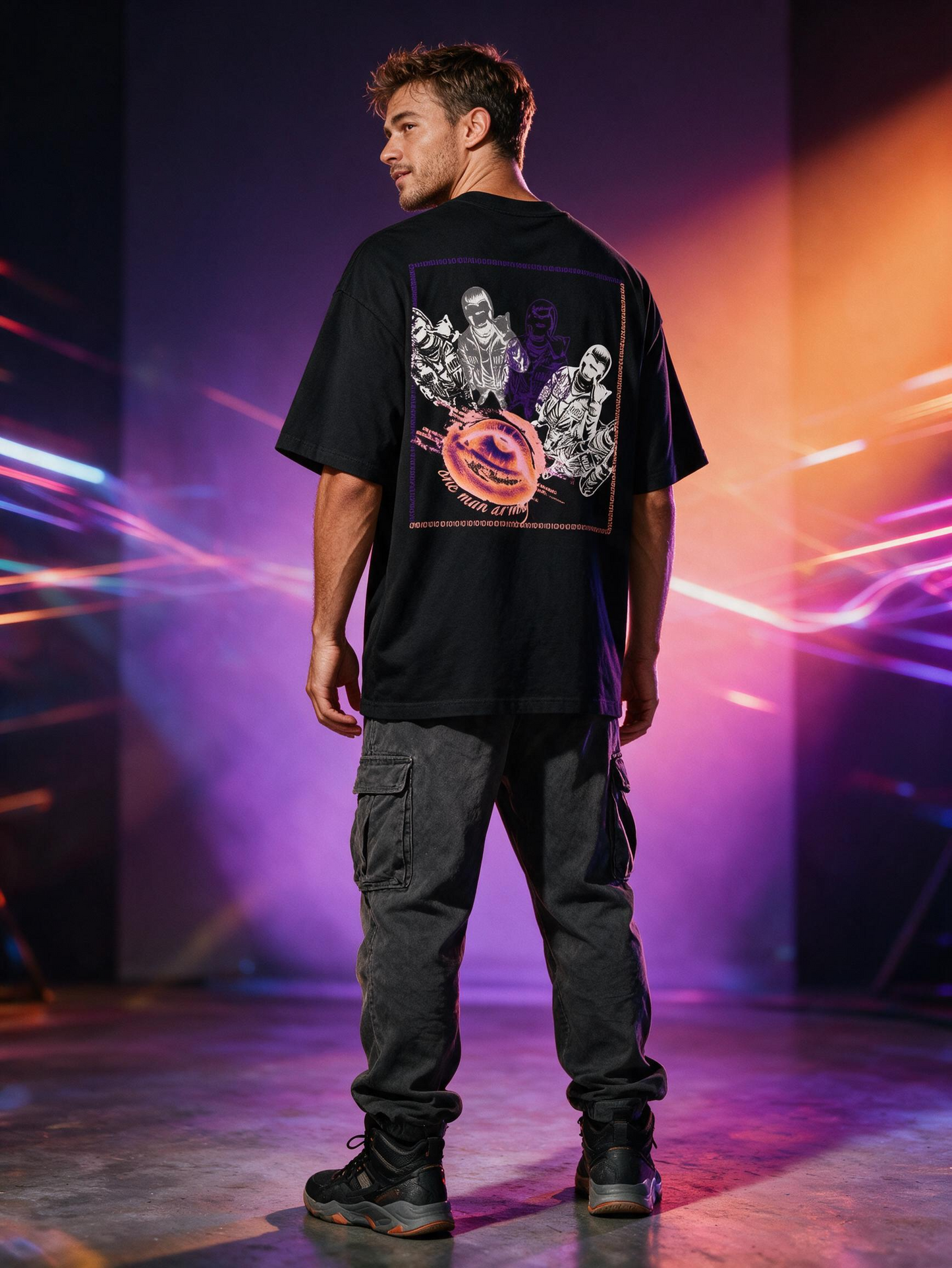 "One Man Army" Oversized Tee — Binary Frame Edition