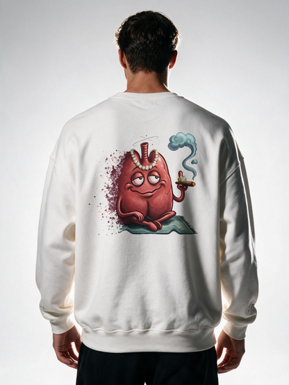"G-Lung" Cartoon Character Sweatshirt — Cream Edition