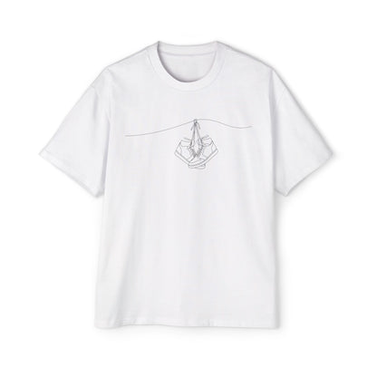 Hanging Around Line Art Oversized Tee
