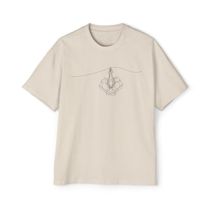 Hanging Around Line Art Oversized Tee