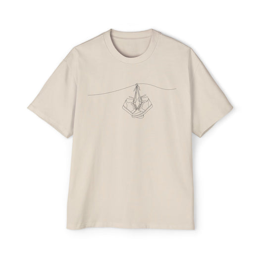 Hanging Around Line Art Oversized Tee