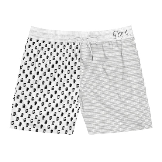 "Dip It" Split-Print Swim Shorts