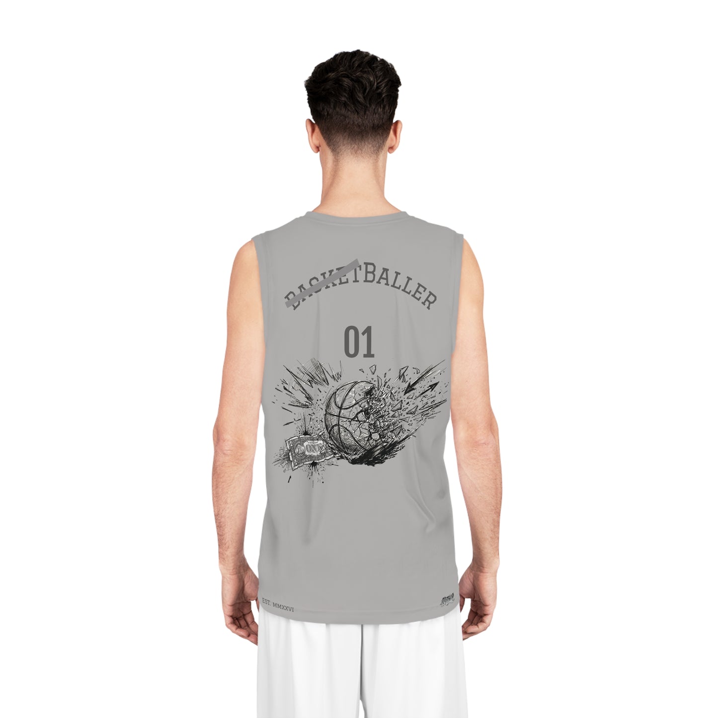 bBaller  | BasketBall Jersey Grey Edition