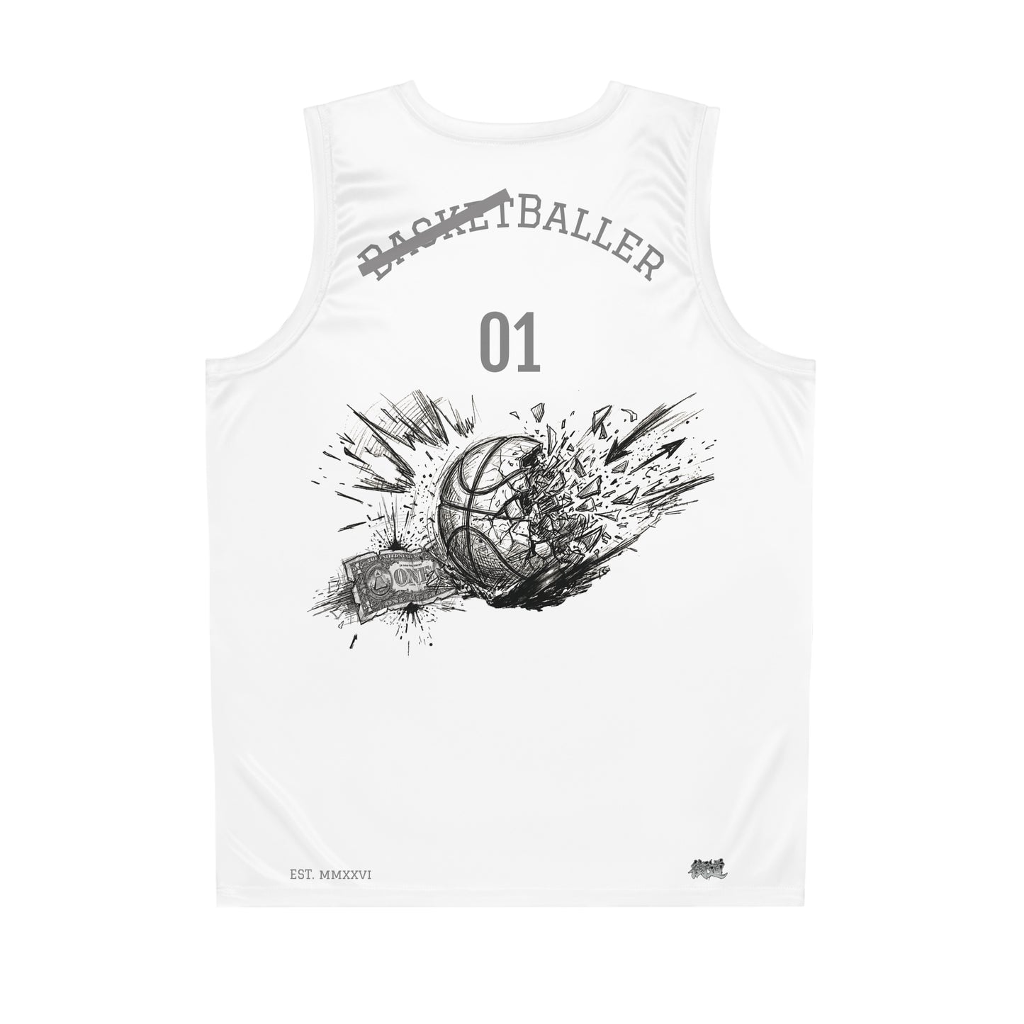 bBaller  | BasketBall Jersey White Edition