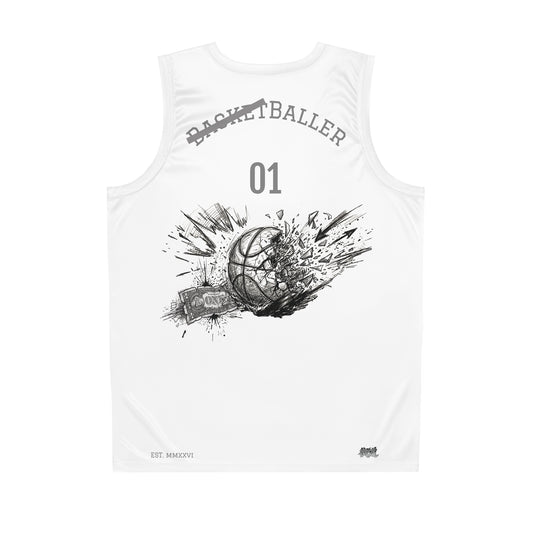bBaller  | BasketBall Jersey White Edition