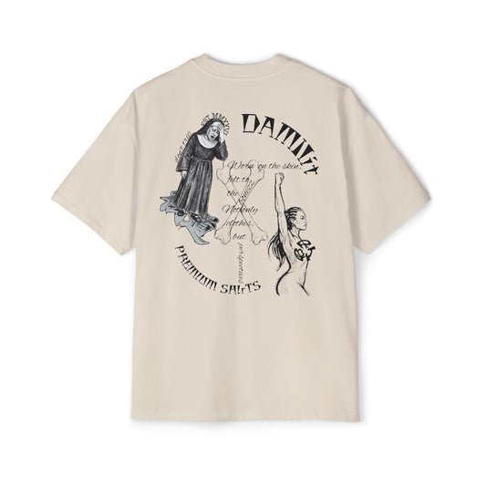 "Dammit" Sketch Collage Oversized Tee