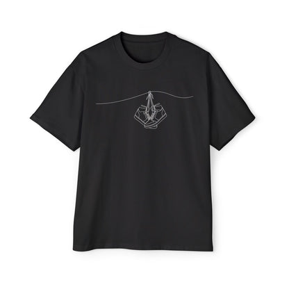 Hanging Around Line Art Oversized Tee