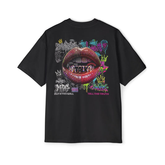 "Lips Can Talk" Oversized Tee — Graffiti Grillz Edition